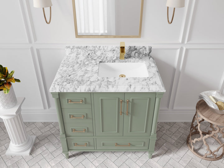 Aberdeen 36 in. W x 22 in. D Right Offset Sink Bathroom Vanity - photo 21