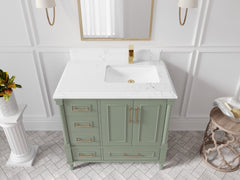 Aberdeen 36 in. W x 22 in. D Right Offset Sink Bathroom Vanity - photo 23
