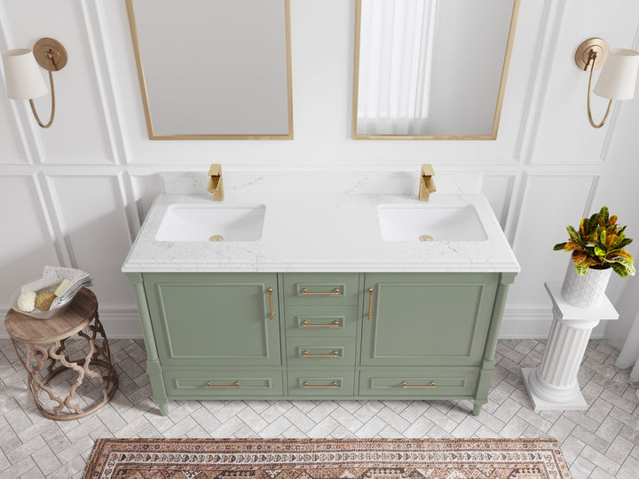 Aberdeen 60 in. W x 22 in. D Double Sink Bathroom Vanity - photo 25