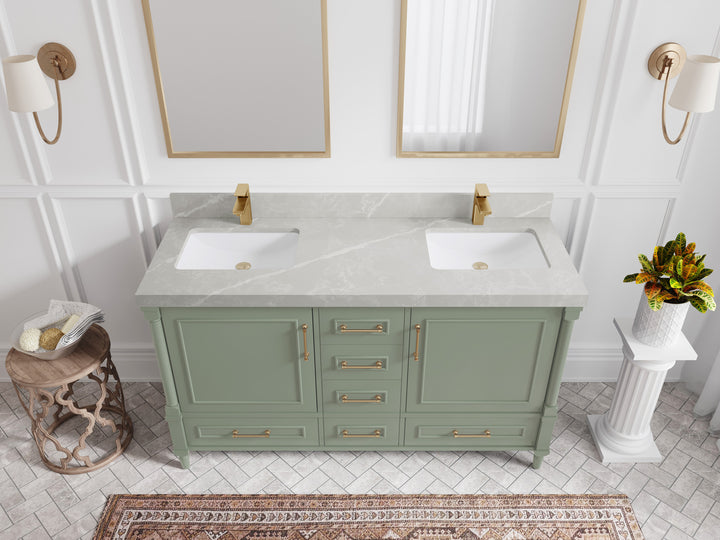 Aberdeen 60 in. W x 22 in. D Double Sink Bathroom Vanity - photo 29
