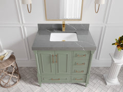 Aberdeen 36 in. W x 22 in. D Center Sink Bathroom Vanity - photo 29