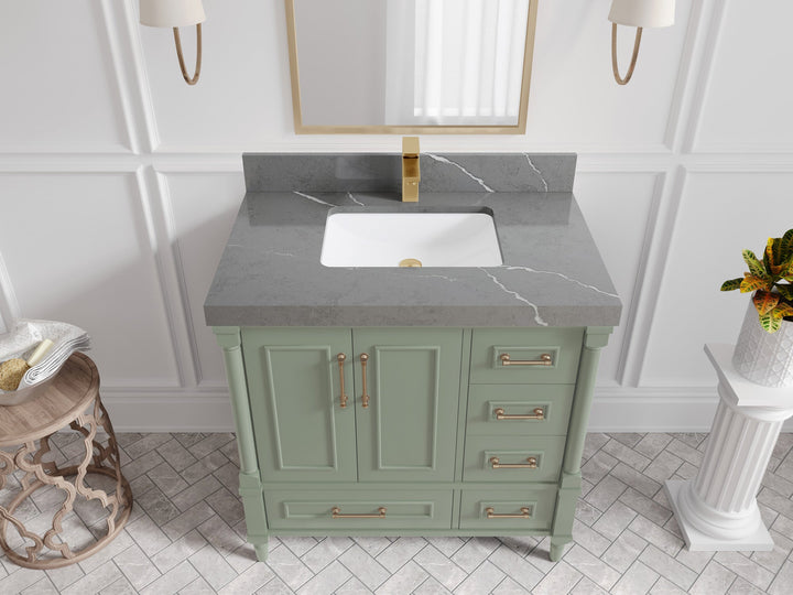 Aberdeen 36 in. W x 22 in. D Center Sink Bathroom Vanity - photo 29