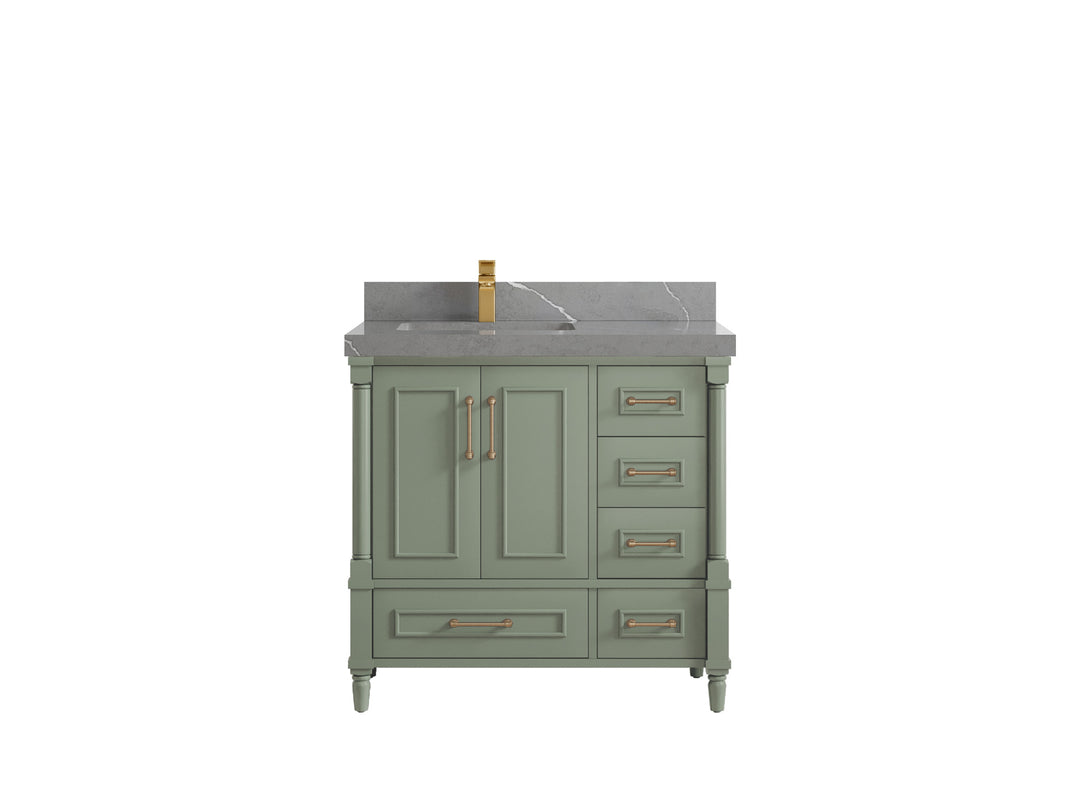 Aberdeen 36 in. W x 22 in. D Left Offset Sink Bathroom Vanity