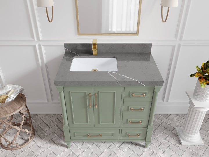 Aberdeen 36 in. W x 22 in. D Left Offset Sink Bathroom Vanity - photo 29