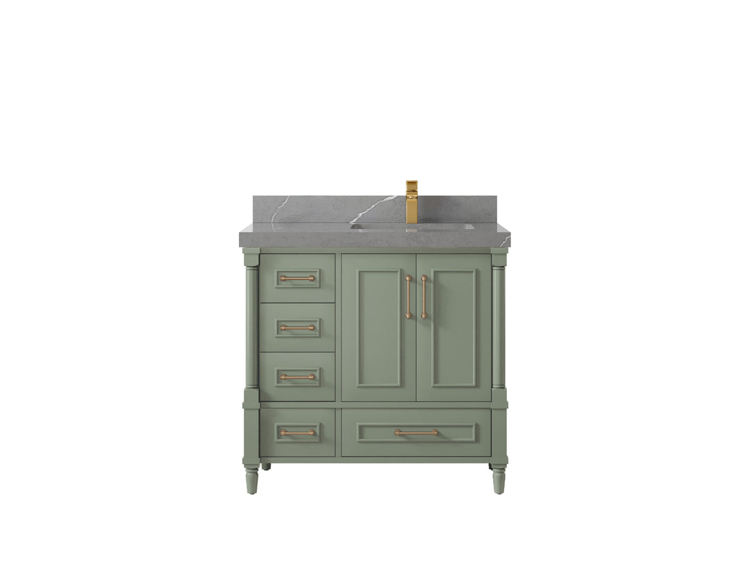 Aberdeen 36 in. W x 22 in. D Right Offset Sink Bathroom Vanity