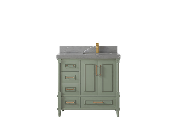 Aberdeen 36 in. W x 22 in. D Right Offset Sink Bathroom Vanity - photo 32