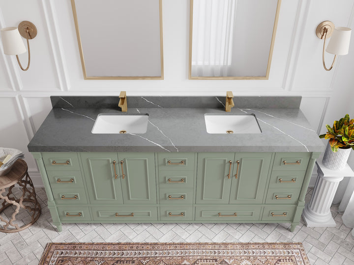 Aberdeen 80 in. W x 22 in. D Double Sink Bathroom Vanity - photo 32