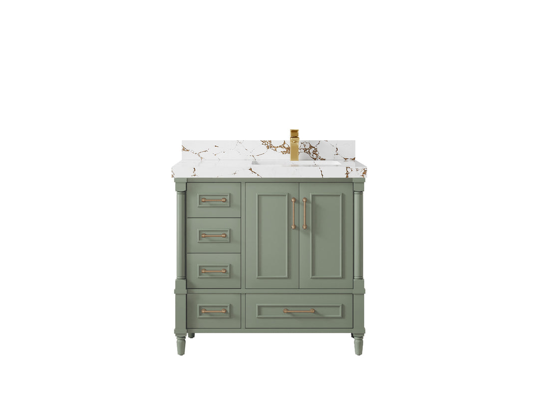 Aberdeen 36 in. W x 22 in. D Right Offset Sink Bathroom Vanity