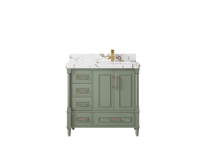 Aberdeen 36 in. W x 22 in. D Right Offset Sink Bathroom Vanity - photo 34