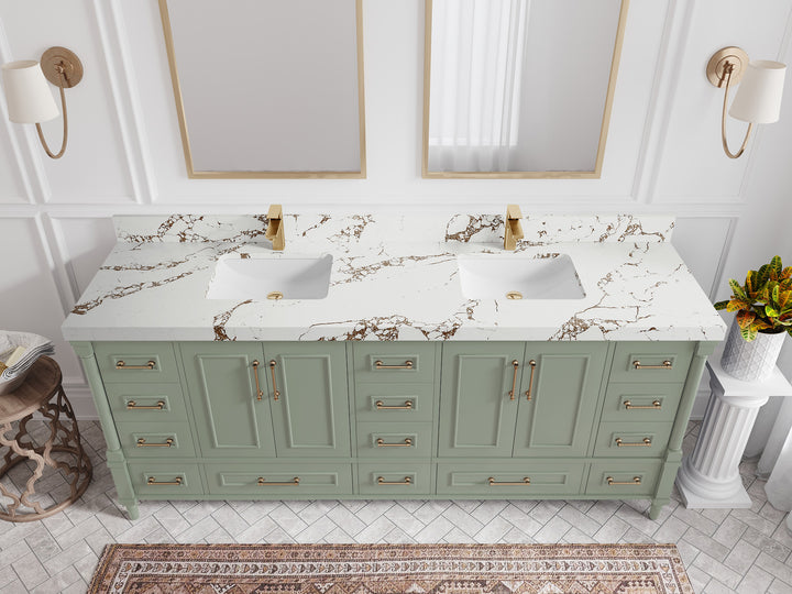 Aberdeen 80 in. W x 22 in. D Double Sink Bathroom Vanity - photo 34