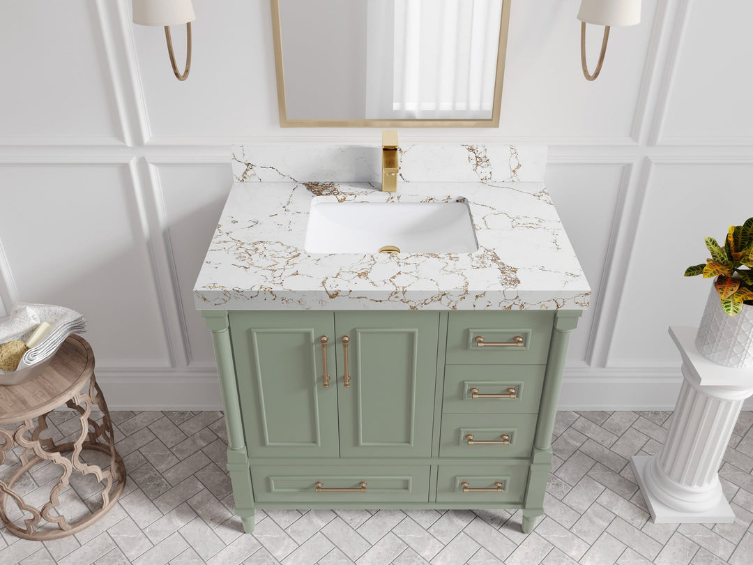 Aberdeen 36 in. W x 22 in. D Center Sink Bathroom Vanity