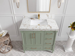 Aberdeen 36 in. W x 22 in. D Center Sink Bathroom Vanity - photo 33