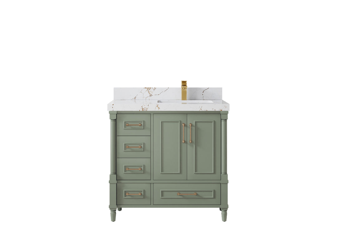Aberdeen 36 in. W x 22 in. D Right Offset Sink Bathroom Vanity