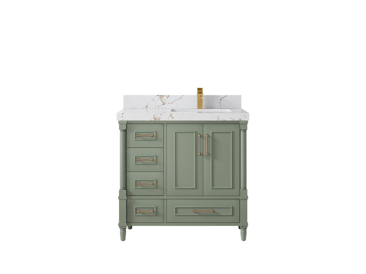 Aberdeen 36 in. W x 22 in. D Right Offset Sink Bathroom Vanity - photo 36
