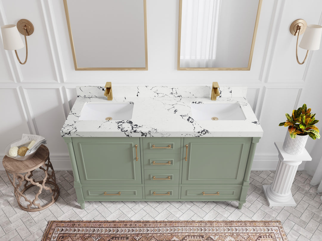 Aberdeen 60 in. W x 22 in. D Double Sink Bathroom Vanity