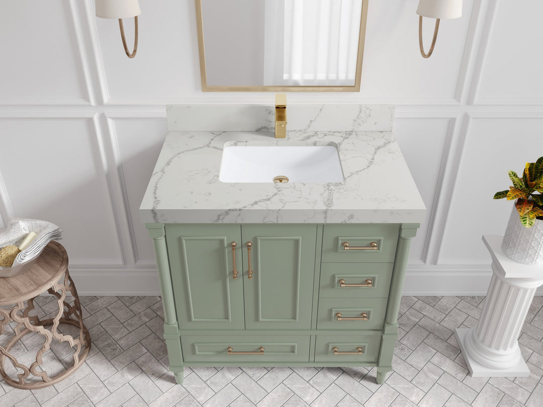 Aberdeen 36 in. W x 22 in. D Center Sink Bathroom Vanity
