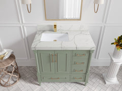 Aberdeen 36 in. W x 22 in. D Left Offset Sink Bathroom Vanity - photo 37