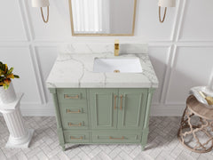 Aberdeen 36 in. W x 22 in. D Right Offset Sink Bathroom Vanity - photo 39