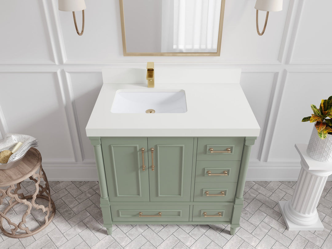 Aberdeen 36 in. W x 22 in. D Left Offset Sink Bathroom Vanity