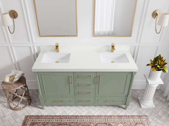 Aberdeen 60 in. W x 22 in. D Double Sink Bathroom Vanity - photo 41