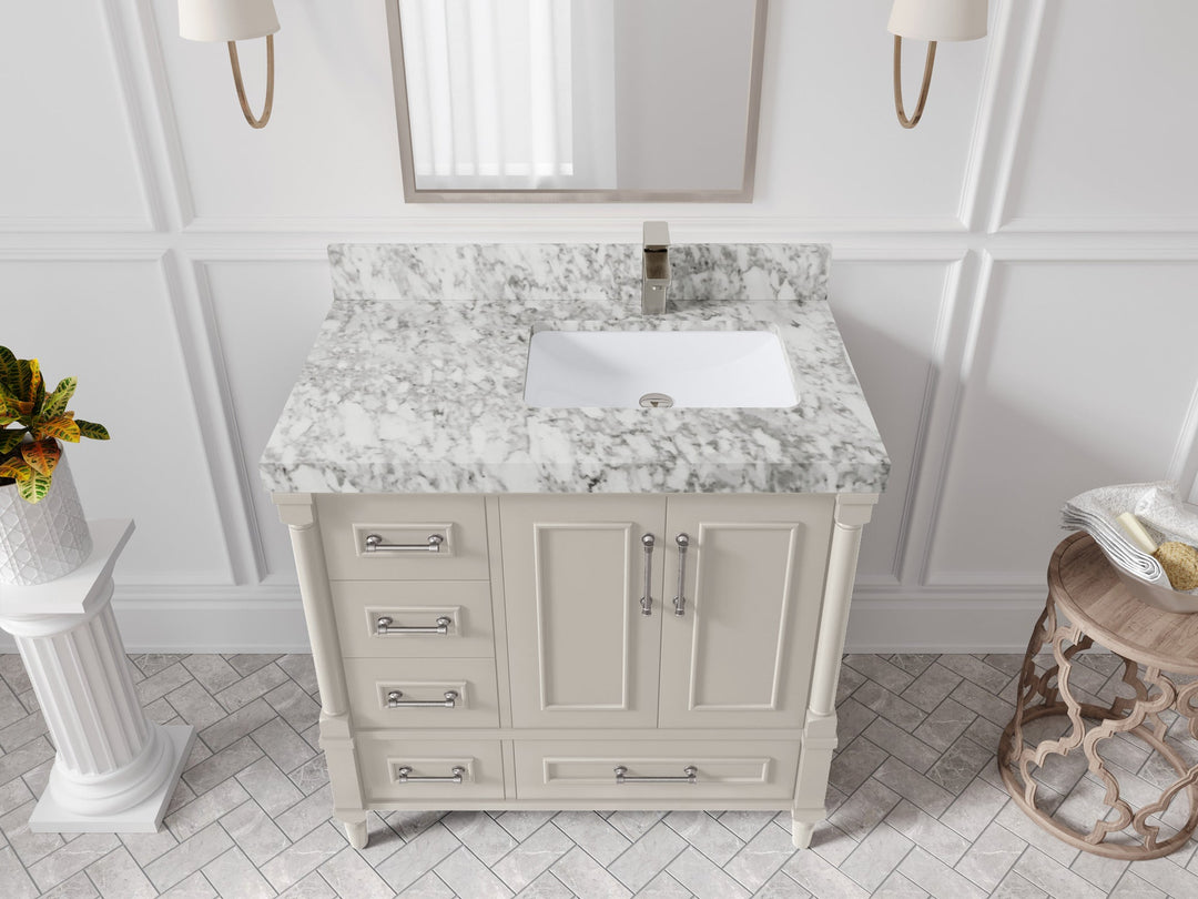 Aberdeen 36 in. W x 22 in. D Right Offset Sink Bathroom Vanity