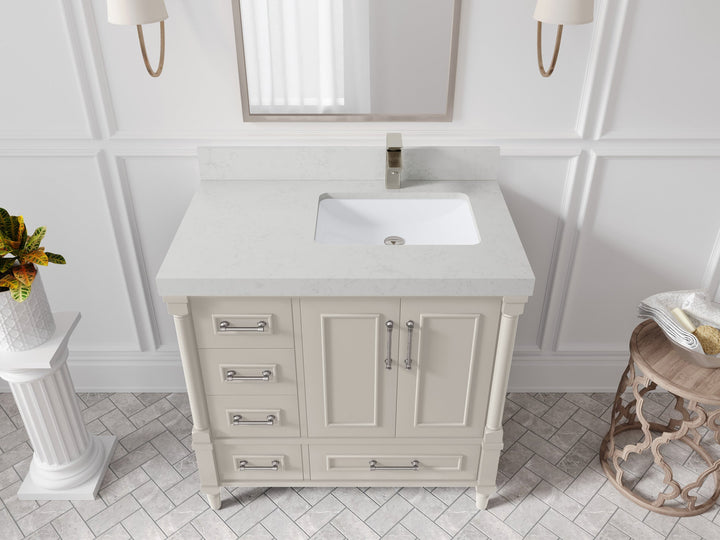 Aberdeen 36 in. W x 22 in. D Right Offset Sink Bathroom Vanity - photo 19