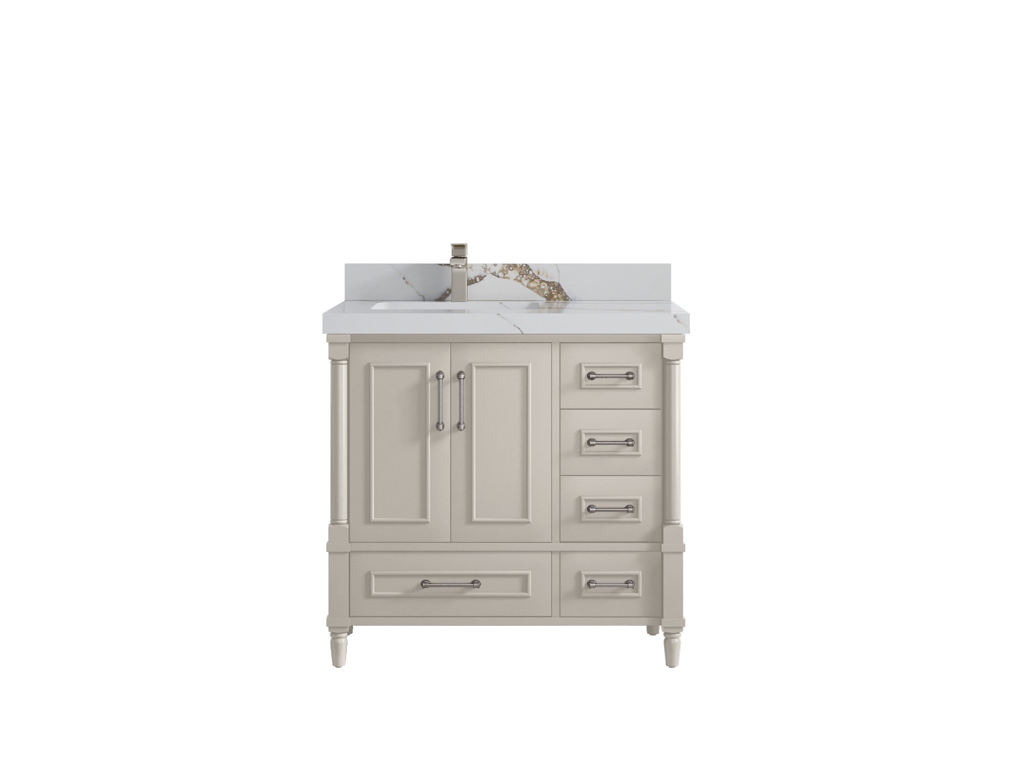 Aberdeen 36 in. W x 22 in. D Left Offset Sink Bathroom Vanity