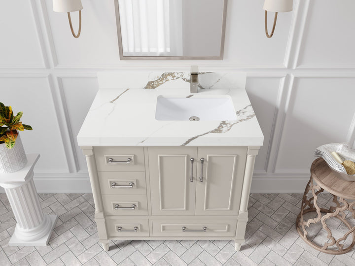 Aberdeen 36 in. W x 22 in. D Right Offset Sink Bathroom Vanity - photo 15