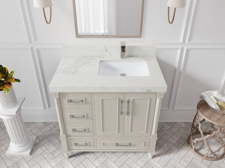 Aberdeen 36 in. W x 22 in. D Right Offset Sink Bathroom Vanity - photo 16