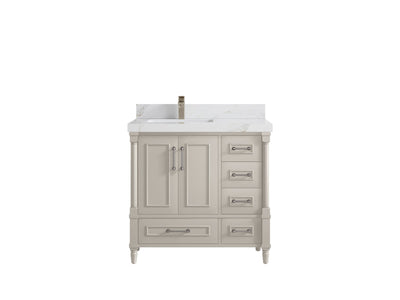 Aberdeen 36 in. W x 22 in. D Left Offset Sink Bathroom Vanity