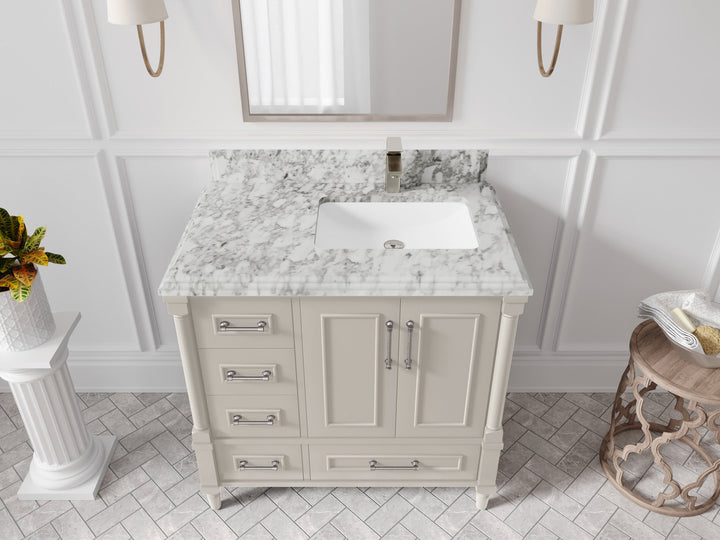 Aberdeen 36 in. W x 22 in. D Right Offset Sink Bathroom Vanity - photo 31