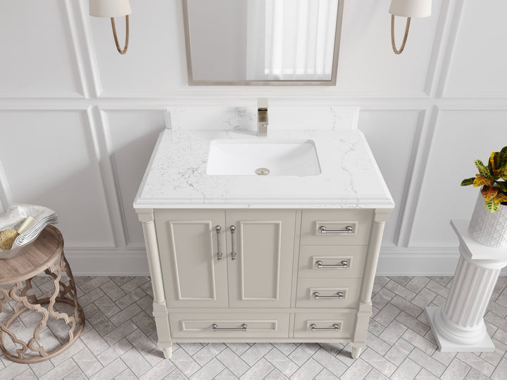 Aberdeen 36 in. W x 22 in. D Center Sink Bathroom Vanity - photo 25