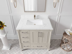 Aberdeen 36 in. W x 22 in. D Center Sink Bathroom Vanity - photo 23