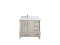 Aberdeen 36 in. W x 22 in. D Left Offset Sink Bathroom Vanity - photo 24