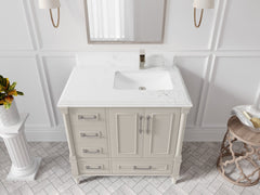 Aberdeen 36 in. W x 22 in. D Right Offset Sink Bathroom Vanity - photo 23