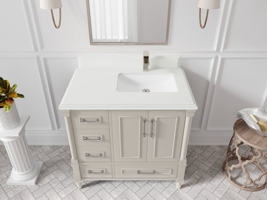 Aberdeen 36 in. W x 22 in. D Right Offset Sink Bathroom Vanity