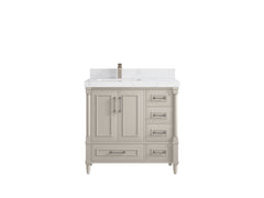 Aberdeen 36 in. W x 22 in. D Left Offset Sink Bathroom Vanity - photo 28