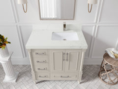 Aberdeen 36 in. W x 22 in. D Right Offset Sink Bathroom Vanity - photo 27
