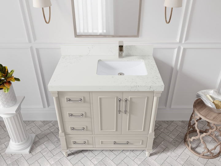 Aberdeen 36 in. W x 22 in. D Right Offset Sink Bathroom Vanity - photo 23