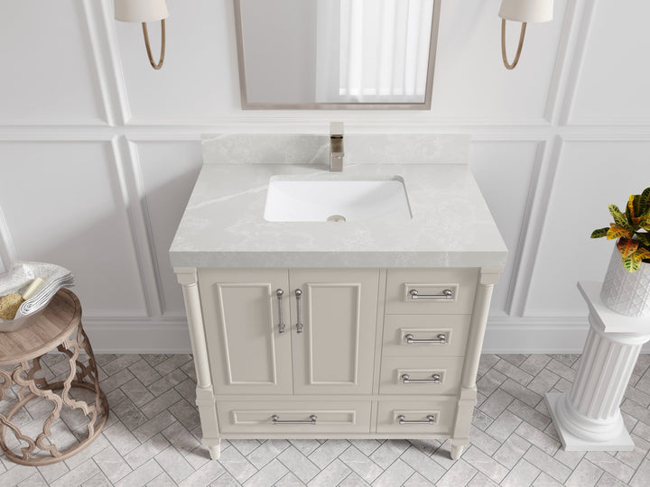 Aberdeen 36 in. W x 22 in. D Center Sink Bathroom Vanity - photo 31