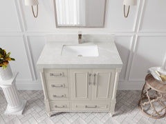 Aberdeen 36 in. W x 22 in. D Center Sink Bathroom Vanity - photo 29