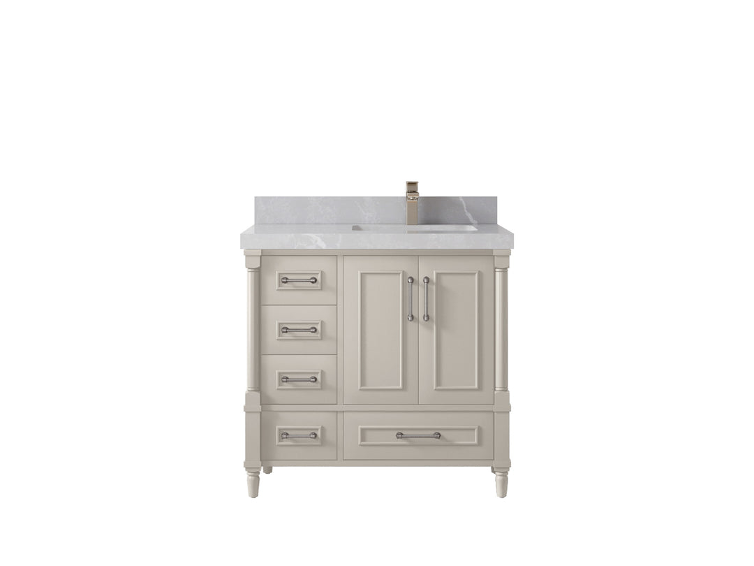 Aberdeen 36 in. W x 22 in. D Right Offset Sink Bathroom Vanity