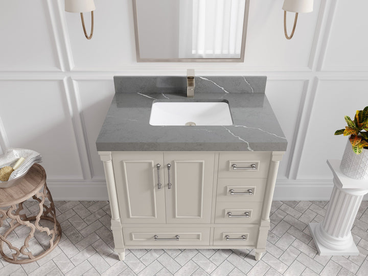 Aberdeen 36 in. W x 22 in. D Center Sink Bathroom Vanity - photo 33