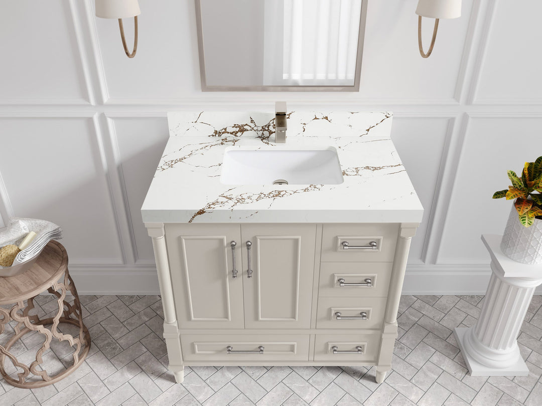 Aberdeen 36 in. W x 22 in. D Center Sink Bathroom Vanity