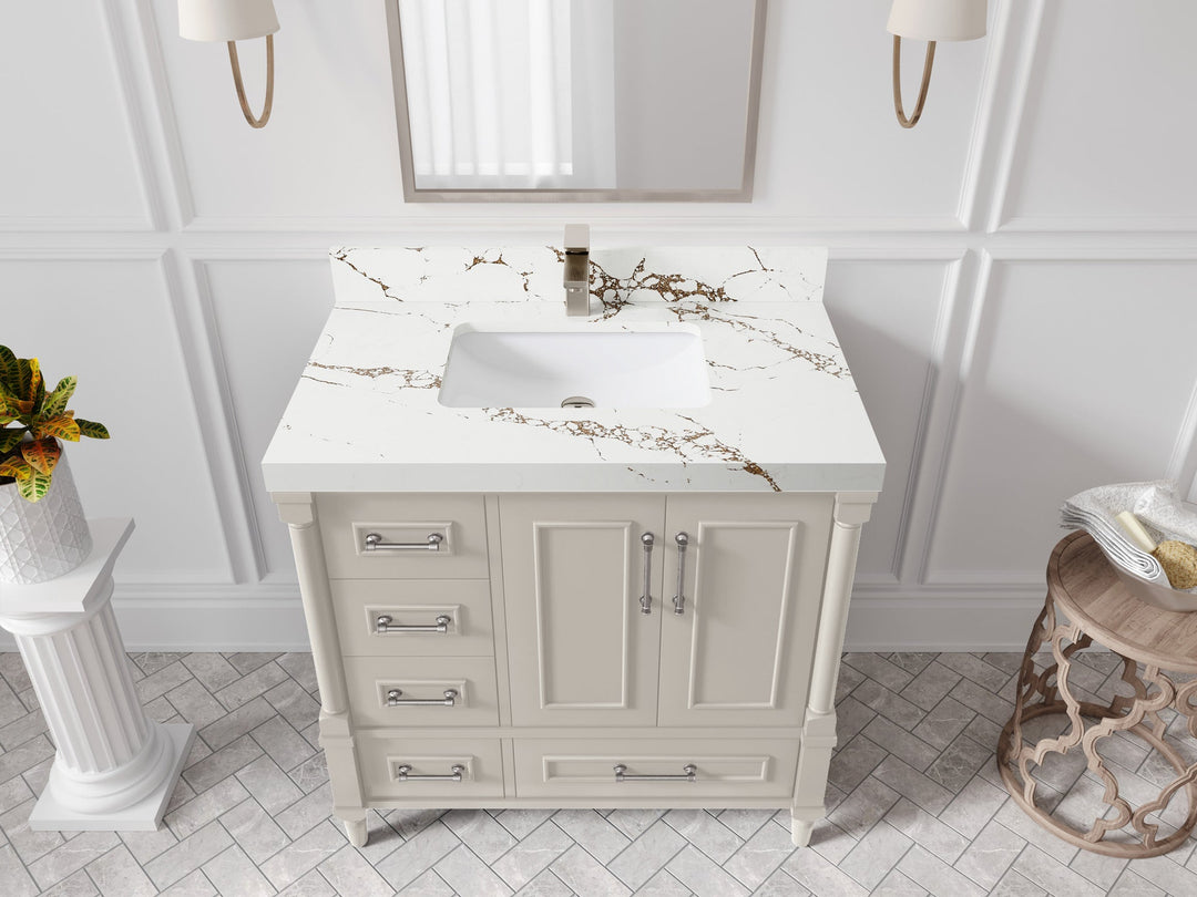 Aberdeen 36 in. W x 22 in. D Center Sink Bathroom vanity