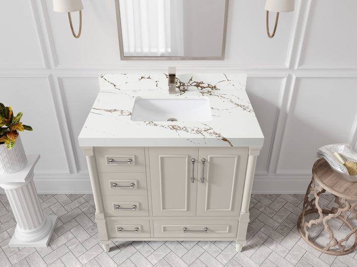 Aberdeen 36 in. W x 22 in. D Center Sink Bathroom vanity - photo 33