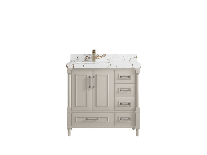 Aberdeen 36 in. W x 22 in. D Left Offset Sink Bathroom Vanity - photo 34