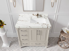 Aberdeen 36 in. W x 22 in. D Right Offset Sink Bathroom Vanity - photo 33