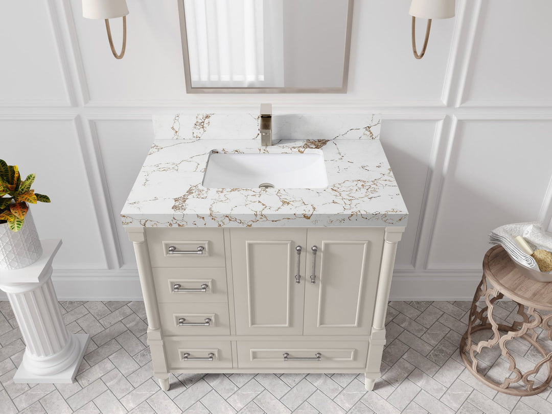Aberdeen 36 in. W x 22 in. D Center Sink Bathroom vanity