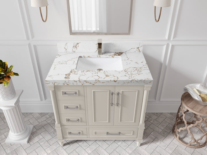 Aberdeen 36 in. W x 22 in. D Center Sink Bathroom vanity - photo 35
